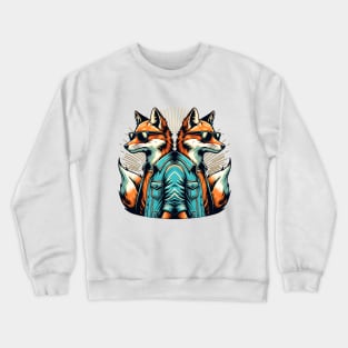 Foxes of Gemini: Dual Elegance Crewneck Sweatshirt